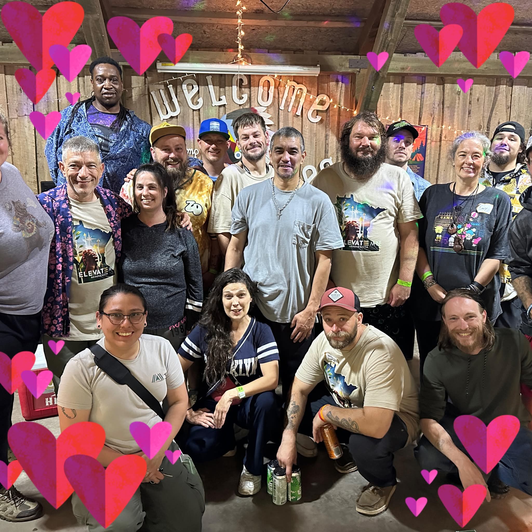 Elevated Escape group photo at Camp Waub-O-Jeeg