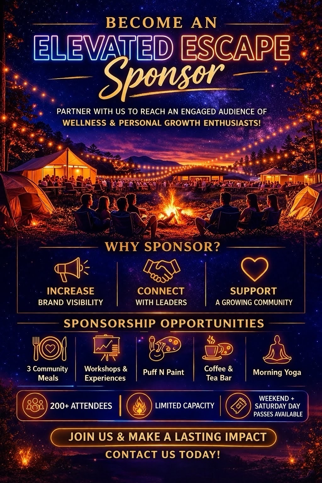Become an Elevated Escape Sponsor